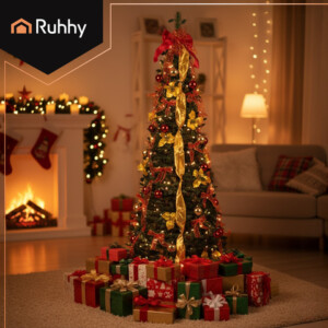 Ruhhy Τεχνητό Χριστουγεννιάτικο Δέντρο με Διακοσμήσεις, Πτυσσόμενο, Ύψος 180cm 26757 - Image 4