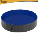 Purlov Πισίνα σκύλου αναδιπλούμενη PURLOV 160x30 εκ. 600 L μπλε/γκρι 27507 - Image 5