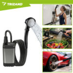 Trizand Φορητό Ντους Κάμπινγκ με Αντλία και Επαναφορτιζόμενη Μπαταρία 6000mAh USB-C 27539 - Image 2