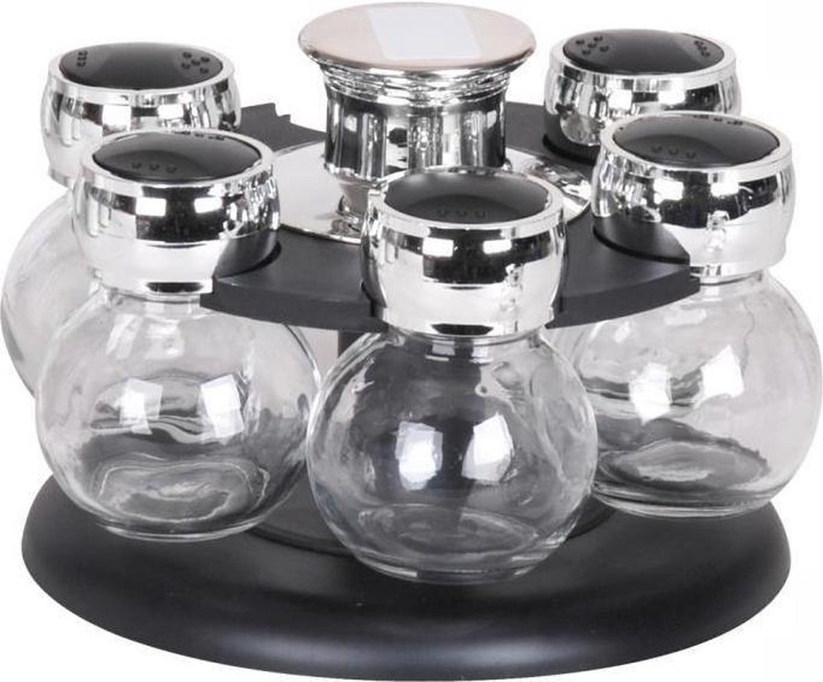 Σετ Δοχεία Μπαχαρικών με Περιστρεφόμενη Βάση 6τμχ 18x18x12 Σετ Δοχεία Μπαχαρικών με Περιστρεφόμενη Βάση 6τμχ 18x18x12
