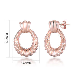 Σκουλαρίκια Χρώματος Ροζ - Χρυσό Philip Jones - Image 2