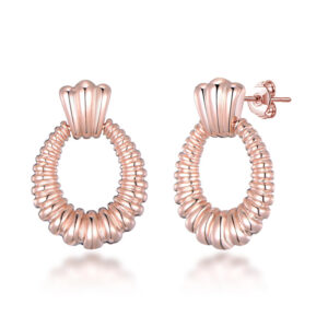 Σκουλαρίκια Χρώματος Ροζ - Χρυσό Philip Jones - Image 4