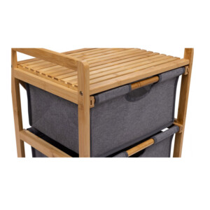 Ξύλινη Ραφιέρα Μπάνιου από Μπαμπού με 3 Υφασμάτινα Συρτάρια 44 x 34 x 80 cm Idomya Maya 30012286 - Image 2