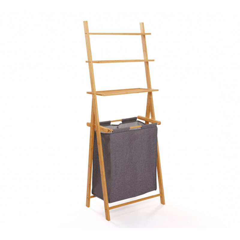 Καλάθι Απλύτων από Μπαμπού με 2 Χώρους και 3 Ράφια Idomya Maya 30012288