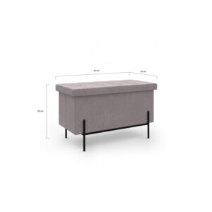 Σκαμπό με Αποθηκευτικό Χώρο 76 x 37 x 45 cm Χρώματος Γκρι Loan Idomya 30012302 - Image 4