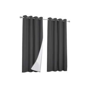 Σετ Κουρτίνες με Τρουκς και Θερμική Επένδυση 135 x 240 cm 2 τμχ Χρώματος Ανθρακί Idomya 30040361 - Image 4