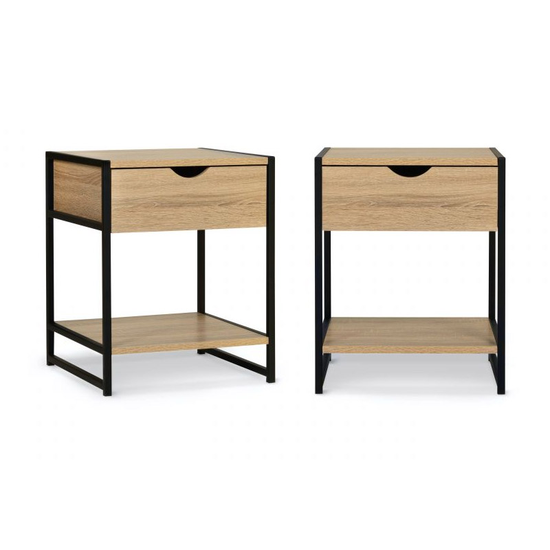 Σετ Μεταλλικά - Ξύλινα Κομοδίνα 40 x 40 x 50 cm 2 τμχ Idomya 30084318 Σετ Μεταλλικά - Ξύλινα Κομοδίνα 40 x 40 x 50 cm 2 τμχ Idomya 30084318
