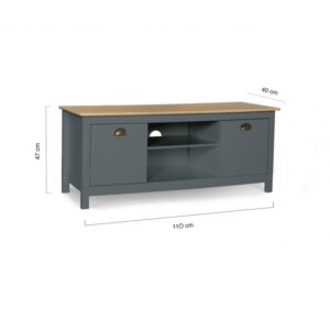 Ξύλινο Έπιπλο Τηλεόρασης 113 x 40 x 47 cm Χρώματος Γκρι Ninon Idomya 30087260 - Image 4