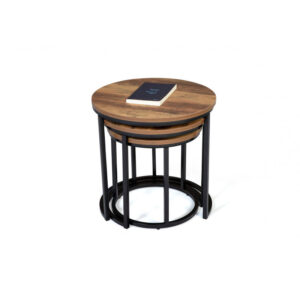 Σετ Μεταλλικά Στρογγυλά Βοηθητικά Τραπέζια Nesting 45 x 45 cm 3 τμχ Elize Idomya 30088520 - Image 4