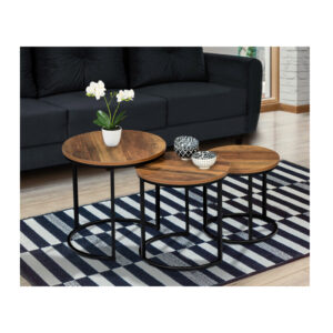 Σετ Μεταλλικά Στρογγυλά Βοηθητικά Τραπέζια Nesting 45 x 45 cm 3 τμχ Elize Idomya 30088520 - Image 5