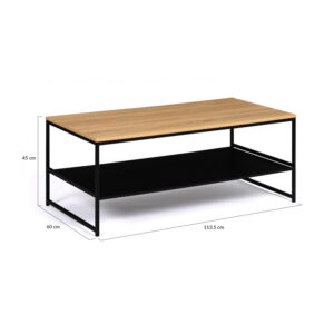 Ορθογώνιο Μεταλλικό Τραπέζι Σαλονιού με 1 Ράφι 113.5 x 60 x 45 cm Manhattan Idomya 30088806 - Image 4