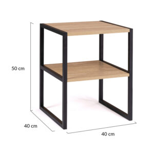 Σετ Μεταλλικά - Ξύλινα Κομοδίνα με 2 Ράφια 40 x 40 x 50 cm 2 τμχ Idomya Memphis 30130205 - Image 5