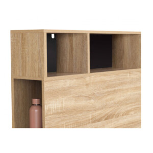 Ξύλινο Κεφαλάρι Κρεβατιού με 5 Ράφια και 1 Ντουλάπι 165 x 20 x 120 cm Idomya 30130306+30130307 - Image 2