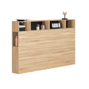 Ξύλινο Κεφαλάρι Κρεβατιού με 5 Ράφια και 1 Ντουλάπι 165 x 20 x 120 cm Idomya 30130306+30130307 - Image 3