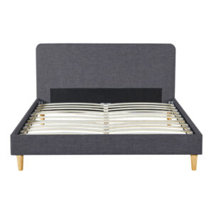 Διπλό Κρεβάτι Evy με Ξύλινα Πόδια - 160x200 cm Γκρι 30130589 Idomya - Image 2