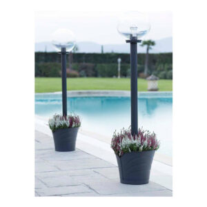 Σετ Πλαστικές Ημικυκλικές Κρεμαστές Γλάστρες 5 Lt 34.5 x 19 x 30 cm 4 τμχ Ανθρακί Tulipano Bama 30515 - Image 2