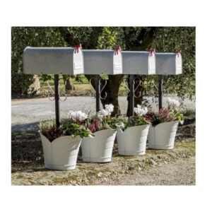 Σετ Πλαστικές Ημικυκλικές Κρεμαστές Γλάστρες 5 Lt 34.5 x 19 x 30 cm 4 τμχ Λευκό Tulipano Bama 30516 - Image 3