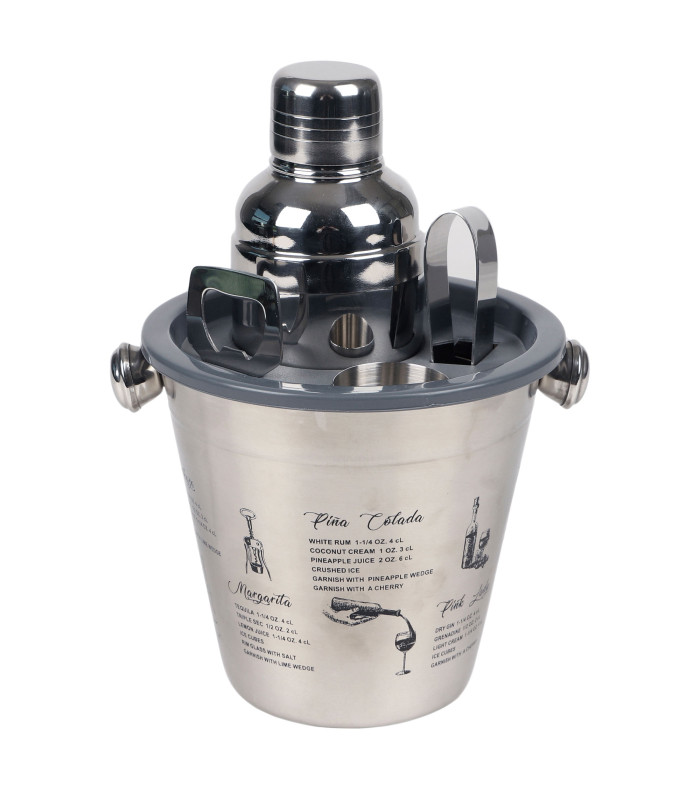 Παγοδοχείο με Αξεσουάρ για Κοκτέιλ 22x17x15cm Urban Living 30940 Παγοδοχείο με Αξεσουάρ για Κοκτέιλ 22x17x15cm Urban Living 30940