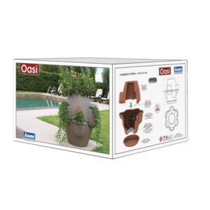 Πλαστική Γλάστρα Σύνθεσης με Πιάτο 80 x 80 cm 200 Lt Χρώματος Κεραμιδί Oasi Bama 31000 - Image 4