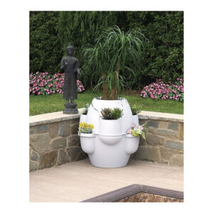 Πλαστική Γλάστρα Σύνθεσης με Πιάτο 80 x 80 cm 200 Lt Χρώματος Λευκό Oasi Bama 31001 - Image 2