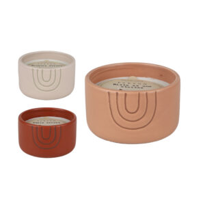 Κεραμικό Κηροπήγιο με Αρωματικό Κερί 12 x 7 cm Natural Living 31841 - Image 2