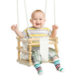 AIYAPLAY Baby Swing 9-36 μηνών από ξύλο και βαμβάκι με ρυθμιζόμενο σχοινί και μαξιλάρι, 30x30x110-180 cm 331-032V00WT - Image 3