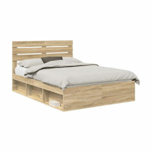 vidaXL Κρεβάτι Διπλό από Μασίφ Ξύλο Σονόμα με Τάβλες 140x200cm 3411409
