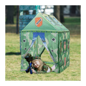 Παιδική Σκηνή 93 x 69 x 103 cm Camouflage Play Χρώματος Πράσινο HOMCOM 345-009 - Image 4