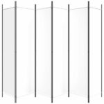 vidaXL Διαχωριστικό Δωματίου με 6 Πάνελ Λευκό 300 x 200 εκ. από Ύφασμα 350190 - Image 4