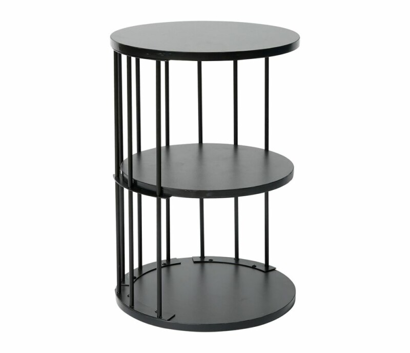 Ostaria Στρογγυλό Τραπέζι 3 Επιπέδων Μέταλλο Και Ξύλο Μαύρο -35474 Ostaria Στρογγυλό Τραπέζι 3 Επιπέδων Μέταλλο Και Ξύλο Μαύρο -35474