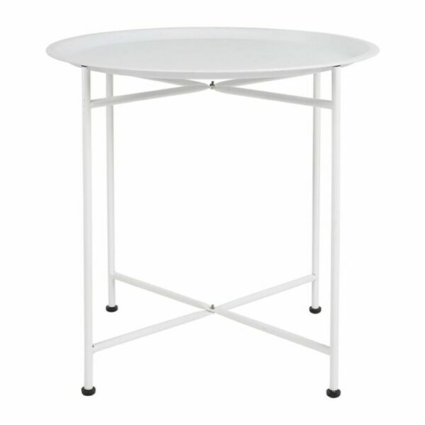 Ostaria Τραπεζάκι Μεταλλικό Λευκό -35479