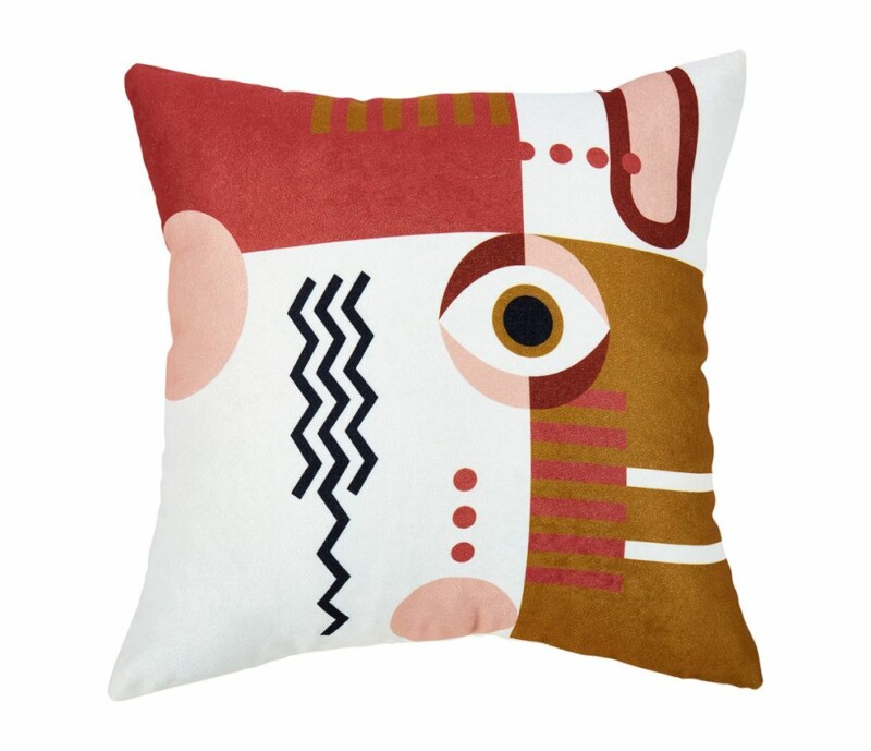 Τετράγωνη Μαξιλαροθήκη 'Μάτι' Πολύχρωμη από Πολυεστέρα σε Λευκό Τετράγωνη Μαξιλαροθήκη 'Μάτι' Πολύχρωμη από Πολυεστέρα σε Λευκό