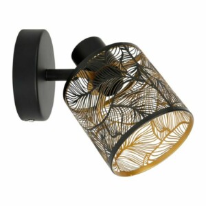 Ostaria Σποτ 1 Αμπαζούρ Μεταλλικό Μαύρο Και Χρυσό 'Καλλιθέα' -36211