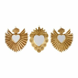 Σετ 3 Καθρεφτών Μεταλλικών 'Exvoto' σε Χρυσό