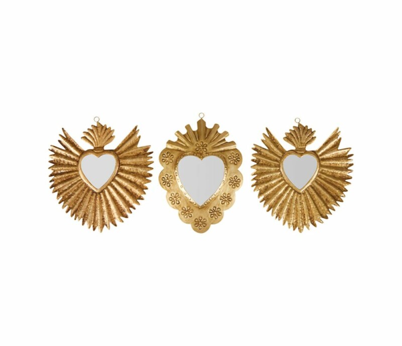 Σετ 3 Καθρεφτών Μεταλλικών 'Exvoto' σε Χρυσό