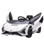 HOMCOM Ηλεκτρικό αυτοκίνητο για παιδιά 3-5 ετών Lamborghini 12V με τηλεχειριστήριο και ταχύτητα 3-5km/h, Λευκό 370-171V90WT - Image 4
