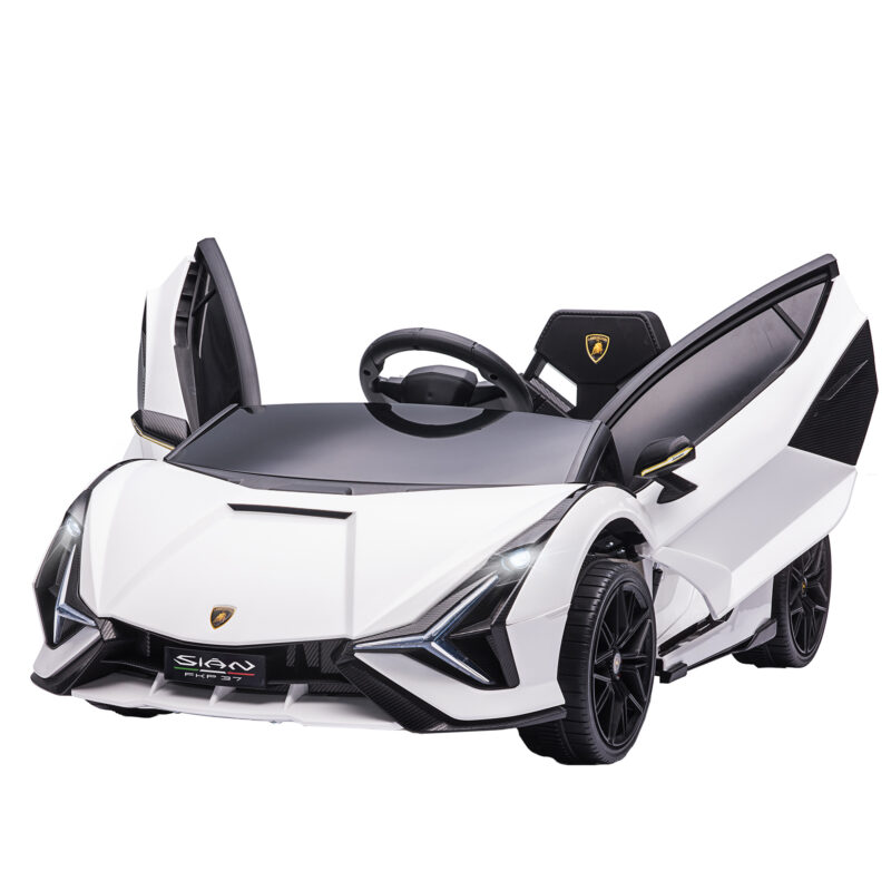 HOMCOM Ηλεκτρικό αυτοκίνητο για παιδιά 3-5 ετών Lamborghini 12V με τηλεχειριστήριο και ταχύτητα 3-5km/h, Λευκό 370-171V90WT - Image 4