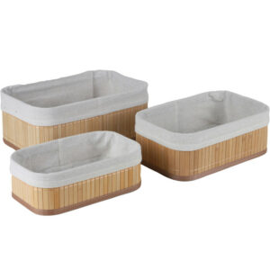 Σετ 3 Καλάθια Αποθήκευσης από Μπαμπού Urban Living 37233 - Image 3