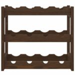 vidaXL Ραφιέρα Κρασιών για 12 Μπουκάλια Καφέ από Μασίφ Ξύλο Πεύκου 373388 - Image 3