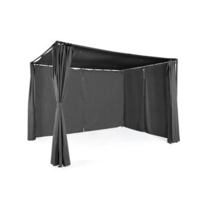 Μεταλλική Πέργκολα Κήπου με Υφασμάτινη Οροφή και Κουρτίνες 3 x 3 x 2.2 m Χρώματος Γκρι Santa Cruz Inkazen 40031293 - Image 2