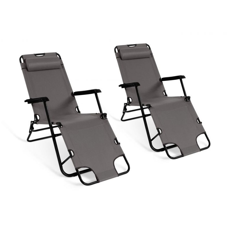 Σετ Μεταλλικές Πτυσσόμενες Καρέκλες Κήπου - Ξαπλώστρες 178 x 61 x 33 cm Χρώματος Γκρι 2 τμχ Inkazen 40044175 Σετ Μεταλλικές Πτυσσόμενες Καρέκλες Κήπου - Ξαπλώστρες 178 x 61 x 33 cm Χρώματος Γκρι 2 τμχ Inkazen 40044175