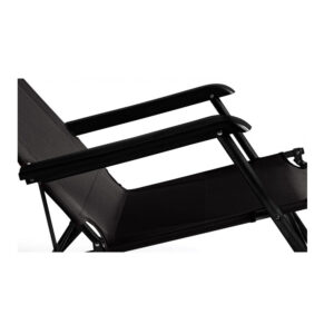 Σετ Μεταλλικές Πτυσσόμενες Καρέκλες Κήπου - Ξαπλώστρες 178 x 61 x 33 cm Χρώματος Μαύρο 2 τμχ Inkazen 40044366 - Image 3