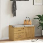 vidaXL Ξύλινο Παγκάκι Χωλ με Αποθηκευτικό Χώρο και Φινίρισμα Καρυδιάς 87x40x50 cm 4010464