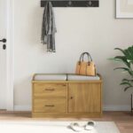 vidaXL Ξύλινο Παγκάκι Χωλ με Αποθηκευτικό Χώρο και Φινίρισμα Καρυδιάς 87x40x50 cm 4010464 - Image 5