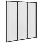 vidaXL Μαύρο Αλουμινένιο Διαχωριστικό Ντους Εσωτερικού Χώρου 132x2x140 cm 42009755 - Image 4
