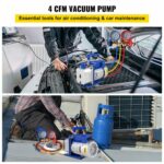 VEVOR  Σετ Αντλίας Κενού 4CFM 1/3HP με Μανόμετρο για Ψυκτικά R134a 4CFM1/4HPZKB1F001V2 - Image 2
