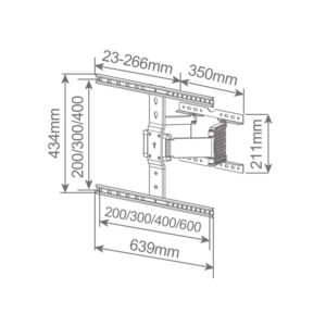 Επιτοίχια Βάση Τηλεόρασης με Βραχίονα 37-90 50 Kg GSC 500055027 - Image 5