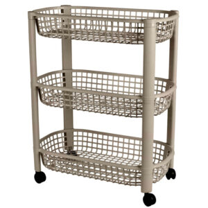 Καρότσι Κουζίνας 3 Επιπέδων 59 x 46,5 x 26 cm Γκρι Ανοιχτό Urban Living 51064 - Image 3