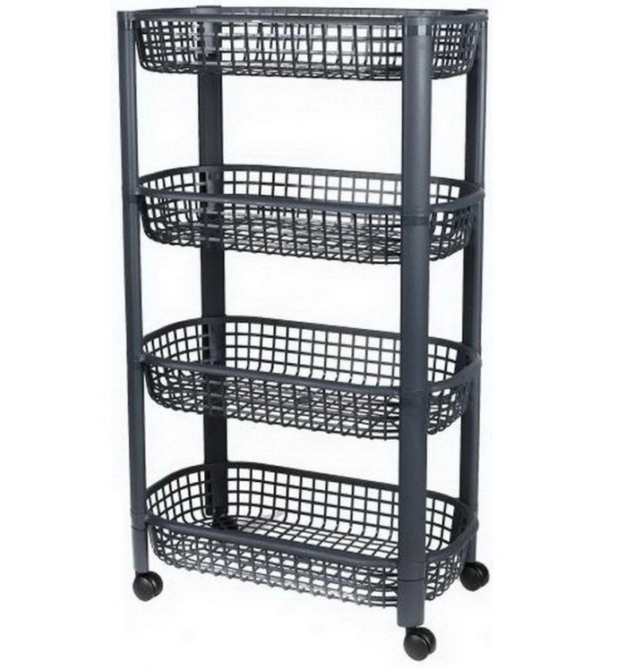 Καρότσι Κουζίνας 4 Επιπέδων 46.5 x 26 x 78.8 cm Γκρι Σκούρο Urban Living 51066 Καρότσι Κουζίνας 4 Επιπέδων 46.5 x 26 x 78.8 cm Γκρι Σκούρο Urban Living 51066