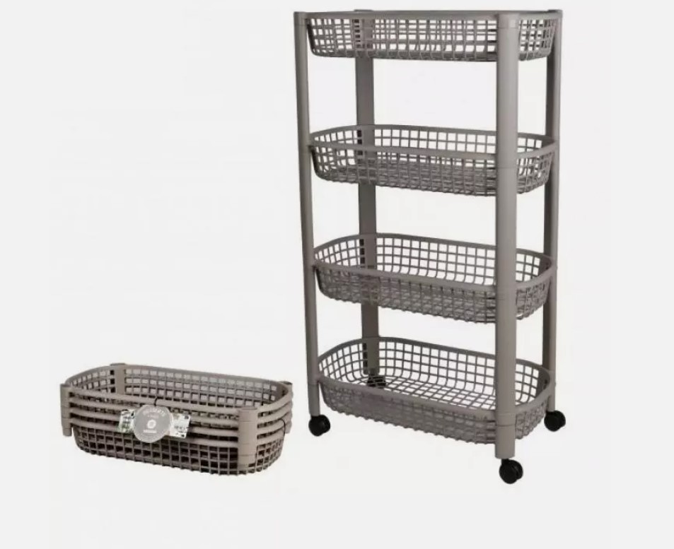 Καρότσι Κουζίνας 4 Επιπέδων 46.5 x 26 x 78.8 cm Γκρι Ανοιχτό Urban Living 51067 Καρότσι Κουζίνας 4 Επιπέδων 46.5 x 26 x 78.8 cm Γκρι Ανοιχτό Urban Living 51067
